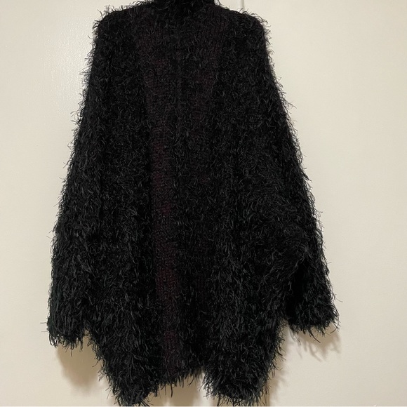 Masnada (Italy) Wool Cardigan Open Front Black/Bordo Size Medium - Picture 7 of 7